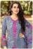 Salwar Suit- Pure Cotton with  Embroidery and Self Print - Gray and Pink  (Un Stitched)